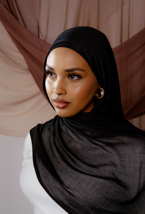 Midnight Hijab With Matching Ninja Cap