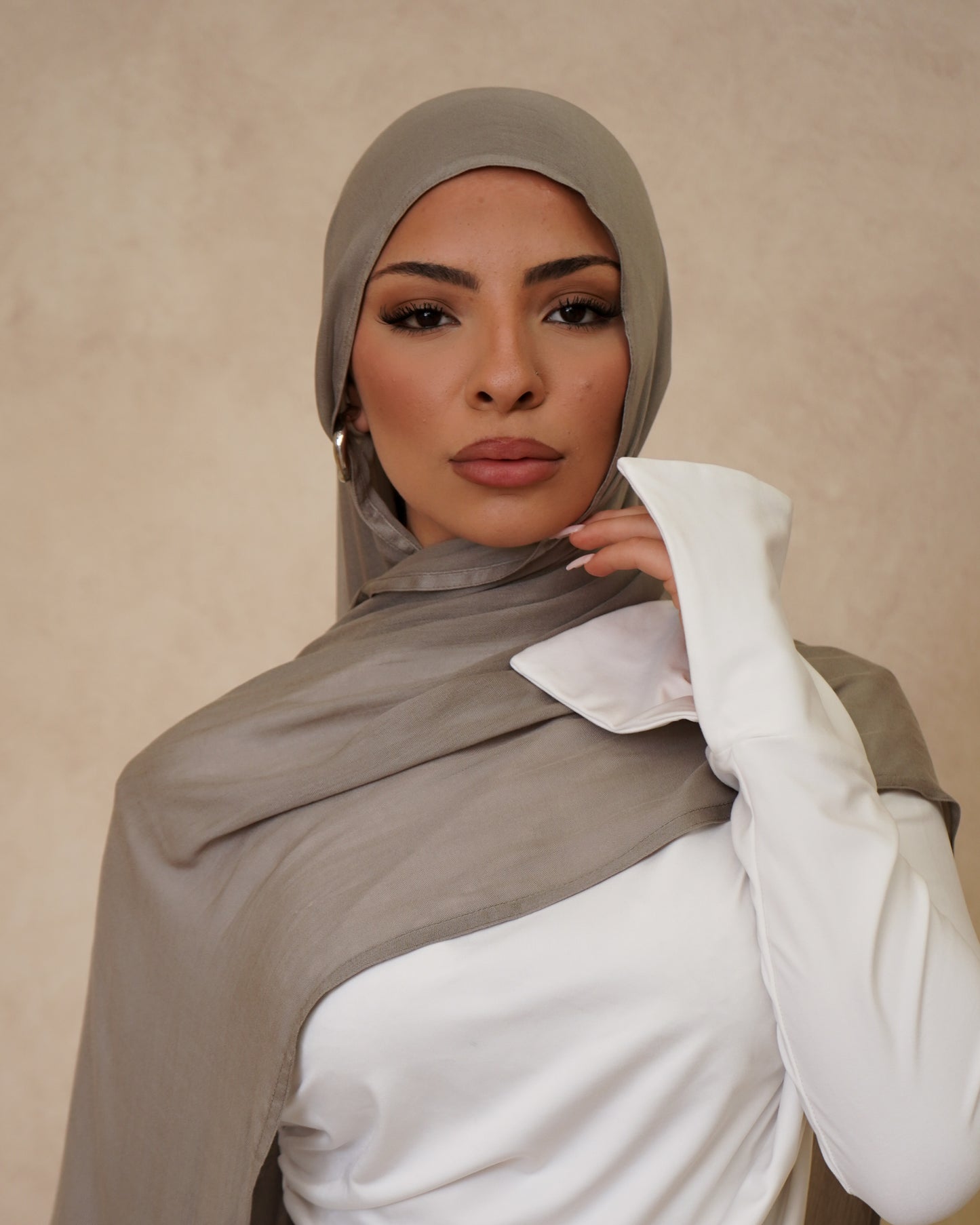 Sage Hijab With Matching Under Cap