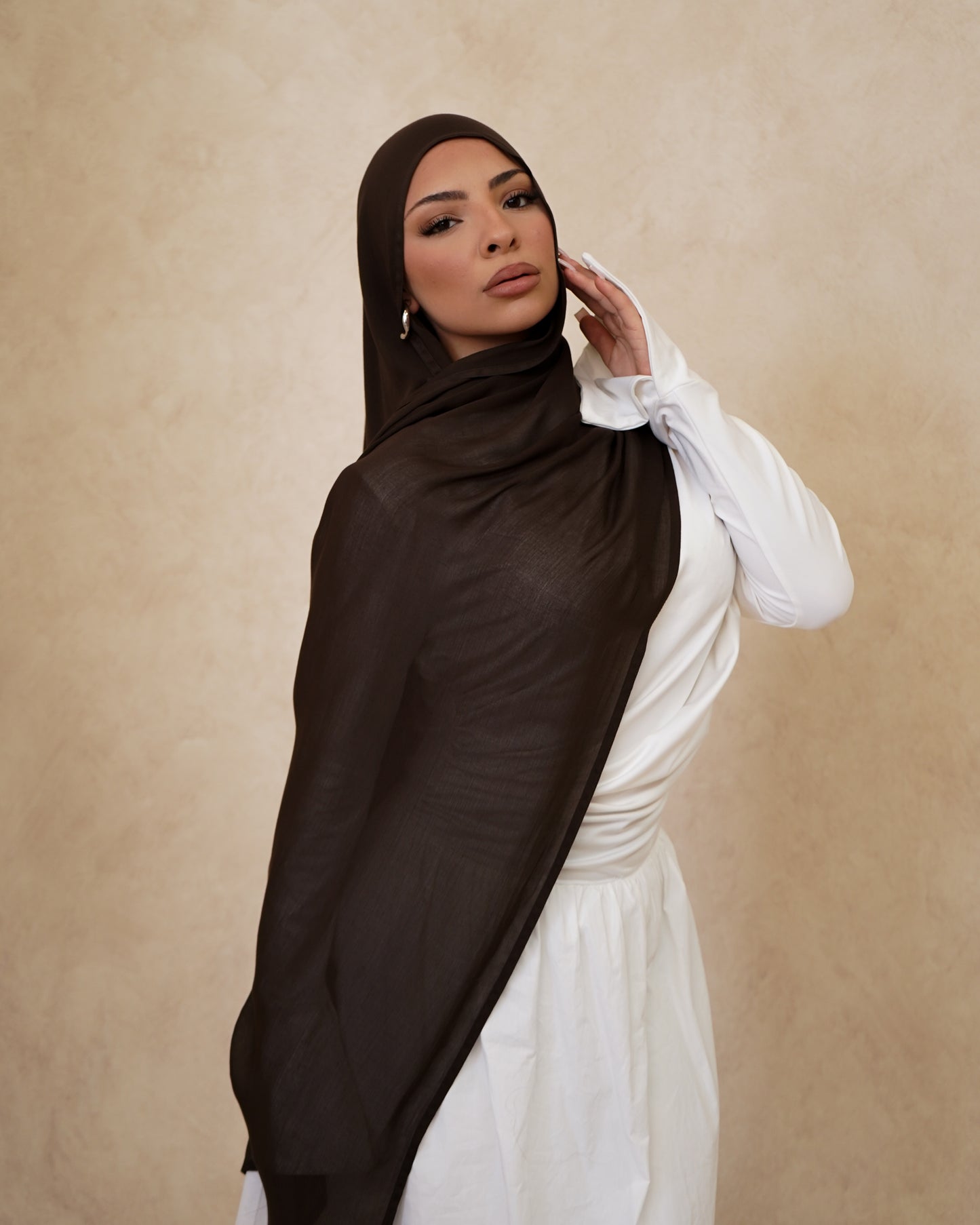 Expresso Hijab With Matching Under Cap