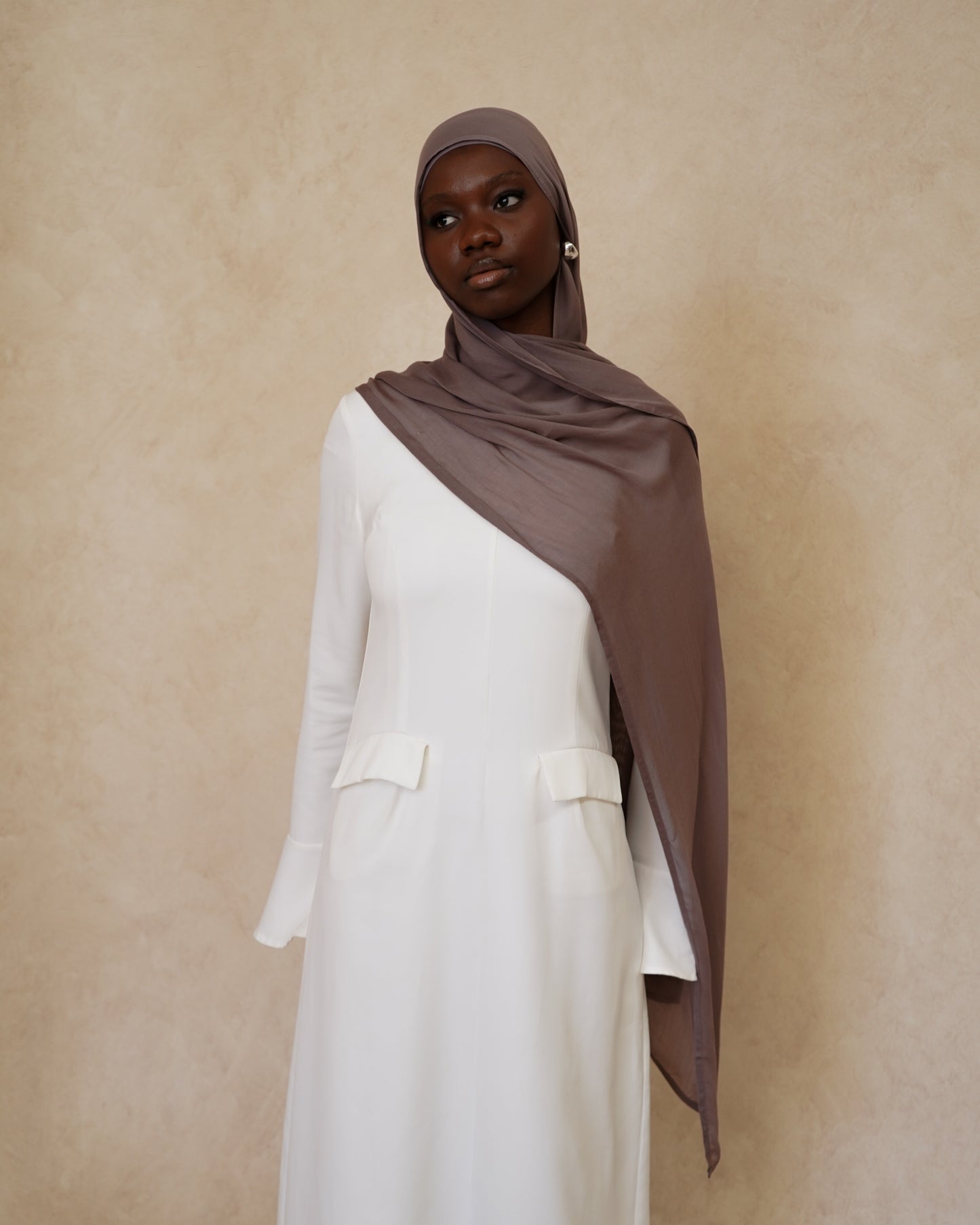 Mauve Hijab With Matching Under Cap