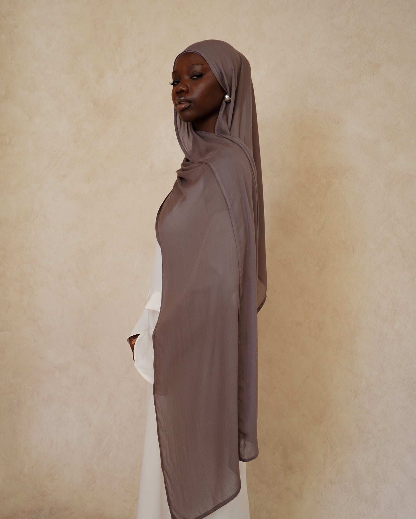 Mauve Hijab With Matching Under Cap