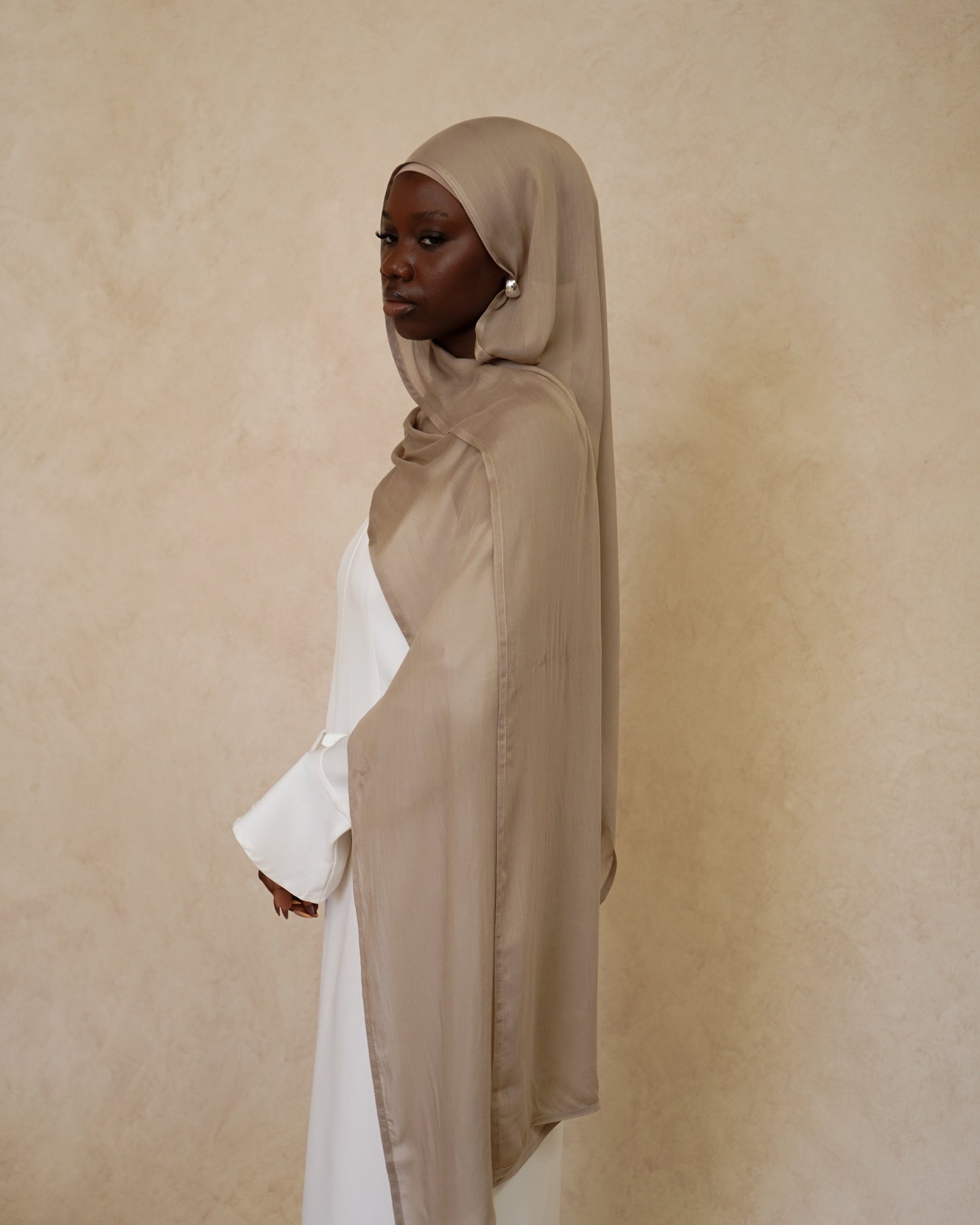 Latte Hijab With Matching Under Cap