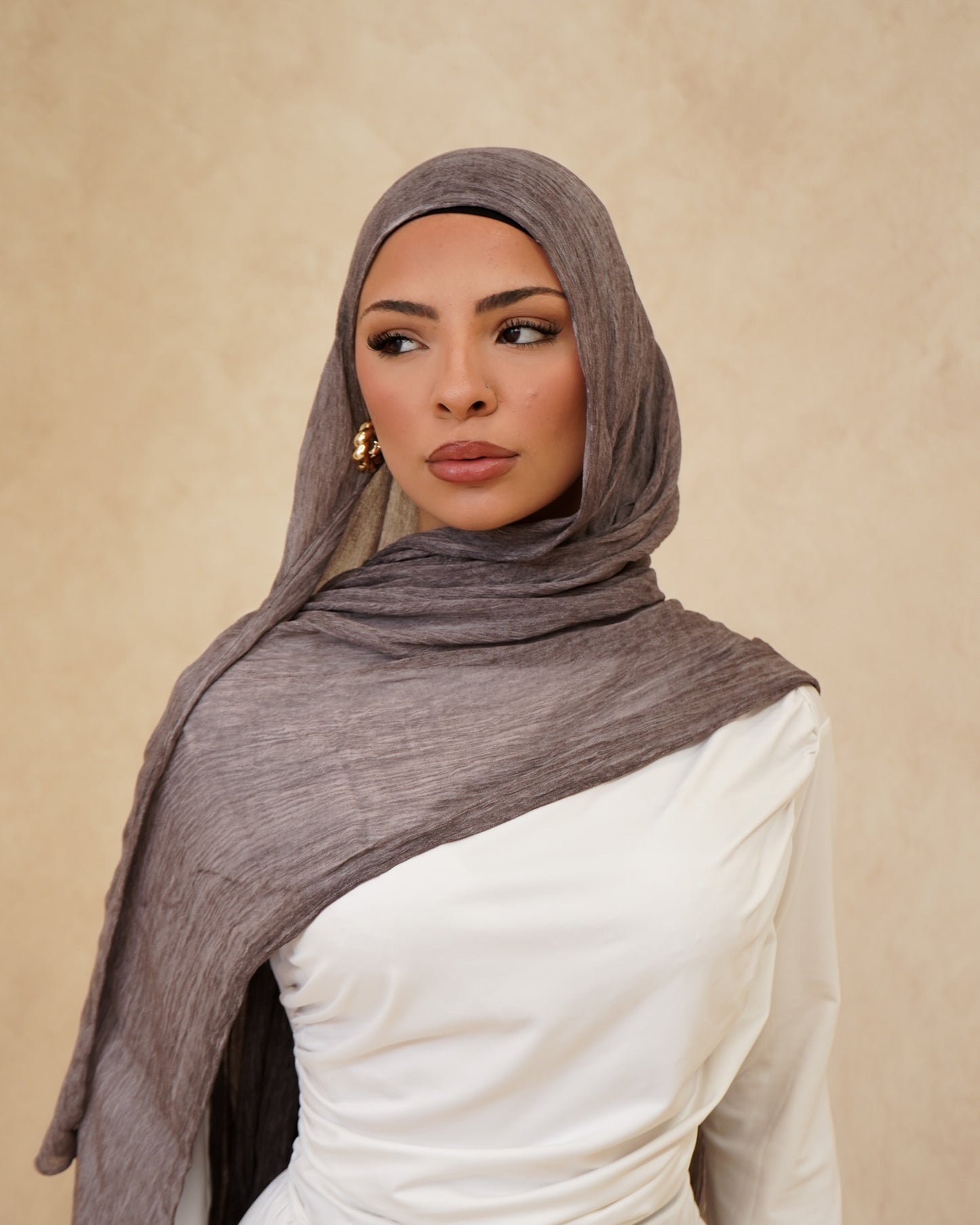 Taupe Textured Hijab